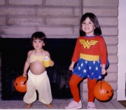 Megan (on the left) with her Wonder Woman sister. 