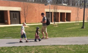 The littlest Retrievers making their way through campus!