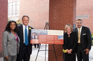 Rehana with the Shermans and Dr. Hrabowski at the Sherman Hall dedication ceremony. 